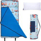 Wildkin 43-inch Kids Nap Mat – Soft Microfiber Toddler Sleeping Mat with Pillow