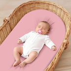 Baby Bassinet Sheets for Baby Boy Girls,4-Pack Fitted Bassinet Sheets Set Compatible with Halo Bassinest Swivel Sleeper,Baby Delight,Angelbliss,32"X16" (Pink Collection)