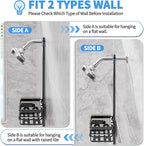 GAOKASE Aluminum Shower Caddy Hanging, Never Rust Shower Organizer- 4 Levels with adjustable Height 10 Hooks for Razor/Sponge - Rack with Soap Basket (Black-1)