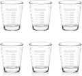 SAIAOKJ Shot Glasses Measuring Cup Set 6 Pack Espresso Shot Glasses Liquid Heavy Glass 26-Incremental Measurement 1 OZ, 2 TBS, 6 TSP, 30 ML Kitchen Tools(White)