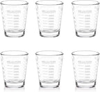 SAIAOKJ Shot Glasses Measuring Cup Set 6 Pack Espresso Shot Glasses Liquid Heavy Glass 26-Incremental Measurement 1 OZ, 2 TBS, 6 TSP, 30 ML Kitchen Tools(White)