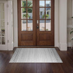 Moroccan Washable Area Rug, 2x4 Non-Slip Front Door Mat Indoor Entrance, Low-Pile Distressed Grey Rug Throw Rugs for Bedroom Kitchen Bathroom Laundry Room