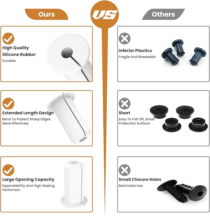 4pcs in Wall Pass Through Cable Routing Kit Compatible for Starlink Mounting 1 Inch Wall Hole Silicone Cable Feed Through Bushing Grommet Accessories for Router Ethernet Adapter