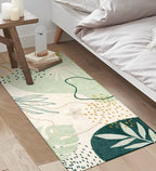 Lahome Washable Hallway Runner Rug - 2x4 Rugs for Bedroom Non-Slip Low-Pile Soft Bath Runner Rug Laundry Room Area Rug Botanical Print Throw Green Kitchen Mat Carpet Runner for Entrance Living Room