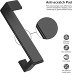 HUFEEOH Over The Door Hooks 2-Pack, Heavy Stainless Steel Coat & Towel Rack, No Drilling Scratch-Free Over Door Hanger Dorm Essentials Bathroom Accessories, Fits 1-3/4" Doors (Black) (L Shape)