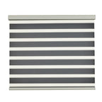 Persilux Cordless Zebra Blinds for Indoor Windows, Free-Stop Zebra Blinds Cordless, Light Filtering Sheer Shades Dual Layer for Day and Night, Zebra Roller Shades for Home (34.25" W X 64" H, White)