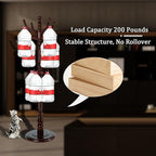 Coat Racks FreeStanding with 11 Hooks, Natural Wood Coat Rack with Solid Round Base, Adjustable Height Coat Racks, Easy Assembly for Hallway, Bedroom and Office (Walnut-Solid Round Base)