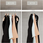 Hangers 50 Pack,Ultra-Thin Plastic Clothes Hangers (17.7 Inch) - Space-Saving Slim Hangers with Non-Slip Grooves for Wardrobe, Closet & Dorm Organization(Black)
