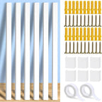 236in Cord Hider Kit, Cord Covers for Wires on Wall, Long, Large, Cord Hider for Wall Mount tv, Paintable Cable Raceway, tv Cable Hider Wall kit, Wire Covers for Cords,6X(L39.4in W0.95in H0.5in) White