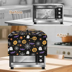 Microwave Ovens Dust Cover, Halloween Spiderweb Polyester Waterproof Countertop Microwave Dust Cover Dustproof Tear-Resistant for Most Standard Sizes Easy to Clean
