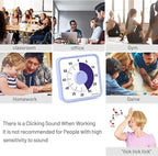 Secura 7.5 Inch Visual Timer, 60 Minute Oversize Visual Countdown Timer for Kids and Adults, Durable Mechanical Time Management Tool (Violet)
