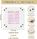 Boss Lady Gifts Leather Jewelry Valet Tray, Best Boss Gifts for Women PU Leather Catchall Beside Caddy Nightstand Organizer Tray for Jewelry Rings Watches Keys and Accessories, 7.8x7.8inch