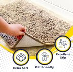 Muddy Mat® AS-SEEN-ON-TV Highly Absorbent Microfiber Door Mat and Pet Rug, Non Slip Thick Washable Area and Bath Mat Soft Chenille for Kitchen Bathroom Bedroom Indoor and Outdoor - Beige 6ft x 9ft