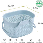 rejomiik 2 Pack Plastic Shower Caddy Basket, Portable Organizer Storage Tote with Handles Toiletry Bag Bin Box for Bathroom, College Dorm Room Essentials, Kitchen, Camp, Gym, Blue