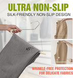 Spring Fever Open Ended Non Slip Sponge Padded Pants Hangers - Chrome Plating Foam Heavy Duty Space Saving Beige Long 30