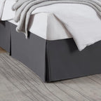 Nestl Dark Gray Bed Skirt Queen Size - 14 Inch Drop - Brushed Microfiber Hotel Quality Pleated Bed Skirt - Shrinkage & Fade Resistant