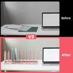 SUPEASY File Organizer 9-Section Mesh Desk Organizer, Upright File Organizer Desktop Organizer File Sorter, File Folder Holder for Office Supplies, Pink