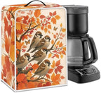 Coffee Maker Cover with Handle Maple Cardinal Dust Protection Washable Foldable Christmas Appliance Cover
