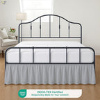 Cottington Lane Ruffled Bed Skirt Twin Size with Split Corner, Brushed Microfiber Hotel Quality Silver Grey Dust Ruffle, 12 Inch Drop Gathered Bedskirt, Soft and Stylish, Shrinkage and Fade Resistant