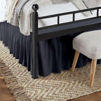 SlumberWell Full Bed Skirt with Split Corners, Soft Microfiber, 16 Inch Drop, Dark Grey Solid, Elegant Ruffled Design