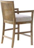 Madison Park Bar Stool with Rattan Back, Wood Counter Height Barstools