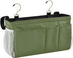 Dark Cyan Bedside Caddy Storage Bag Bedside Organizer for Headboards Bunk Beds Hanging Storage Organizer 6 Pockets with Hooks for Magazine Water Bottle Holder
