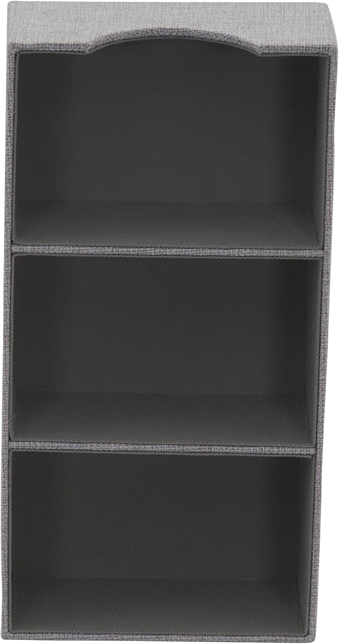 Household Essentials Grey 727-1 Deep 3 Section Drawer Organizer Box for Storage | 12 in x 6.13 in x 3.13
