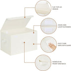 GRANNY SAYS Storage Bins with Lids, Fabric Storage Boxes, Closet Organizers and Storage, Storage Baskets for Shelves, Toy Box, Ivory White, 2-Pack