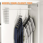 NiHome Clothing Chain Hanger 10-Pack, Metal Closet Organizer Space Saving Hangers with 7 Holes, College Dorm Room Essentials, Closet Organizers & Storage for Home, Office, Cruise & Travel