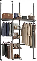 M MZG Heavy Duty Garment Rack Clothes Rack Storage Closet Clothing Rack Black 16.8" D x72.1 W x 137.9" H