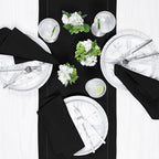 Solino Home Linen Black Table Runner 144 Inches Long - 100% Pure Linen Extra Long Table Runner 14 x 144 Inch for Holiday, Christmas, New Year - Classic Hemstitch