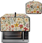 Toaster Oven Cover with Pockets, Washable Smart Oven Dust Cover Protective Kitchen Appliances Decor and Accessories, L, 18.5" x 22.5" x 13", Floral Pattern