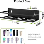 SMRCAD 4 Pack Magnetic Water Bottle Holder for Refrigerator,Stanley Cups Storage Holder Tumbler Organizer Fits 20/30/40 oz for Any Metal Surface No Drilling Needed