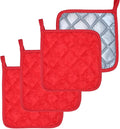 4 Pack Pot Holders for Kitchen Clearance Oven Potholders Sets for Kitchens Hot Pads for Kitchen Countertops Heat Resistant Red