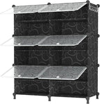 AWTATOS Shoe Rack, 6 Tier Shoe Storage Cabinet with Door, 24 Pair Shoe Organizer Shelves for Closet Hallway Bedroom Entryway, Black
