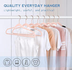 TIMMY Velvet Hangers - Suit (50-Pack) Ultra Thin Coat Hangers with Heavy Duty Construction, Holds up to 10 Lbs - Blush Pink/Rosegold Finishes