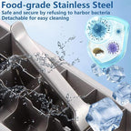 Stainless Steel Ice Cube Trays, Metal Ice Cube Trays for Freezer Vintage Inspired Design with Release Lever Remove Handle for Making Large Cubes Kitchen & Bar (2 pcs)