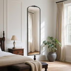 WallBeyond Arched Full Length Mirror Wall Mounted, 21x78 Inch Black Antique Mirror, Vintage Metal Frame Full Body Mirro for Bedroom, Living Room, Hanging or Leaning