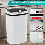 PayLessHere | 13 Gallon Plastic Trash Can | White | Automatic Touchless Lid with Motion Sensor | Kitchen Garbage Can with Waterproof Design | for Home, Office, Bathroom | Pack of 3