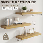 Dreamland Floating Shelves for Wall, 2 Pack Rustic Wooden Wall Shelves