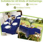 4 Pcs Navy Blue Plastic Tablecloth Gold Dot Blue Table Cloths, 54×108 inches Disposable Gold Dot Confetti Dark Blue Table Cover for Anniversary Friendsgiving Fine Dining Graduation Party Decoration…
