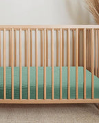 Bassinet Sheet for Baby Boy and Girl, Fitted Sheets for Rectangle, Oval, Hourglass Bassinet Mattress, Muslin Moses Basket Sheets with Neutral Style (Roman Green)