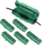 6 Pack Outdoor Extension Cord Safety Cover with Waterproof Seal IP54 Water-Resistant, Weatherproof Electrical Connection Box with 2 Latches, Plug, Socket, Holiday Decoration Light,Green