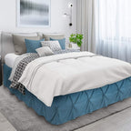 Nestl Blue Heaven Twin Bed Skirt - Pinch Pleat, 14" Drop, Microfiber