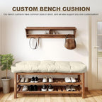 Bench Cushion 51 inches,Indoor/Outdoor Non-Slip Tufted Cushions, Premium Waterproof Linen, Soft Piano Sofa Cushions, High-Density Memory Foam(Light Beige-51x16x4in)
