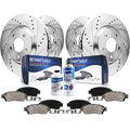 Detroit Axle - Brake Kit for 03-05 Infiniti FX35 FX45 03-11 Nissan Murano Drilled Slotted Disc Brake Rotors Ceramic Brakes Pads