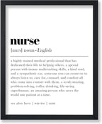 Poster Master Typography Poster - Dictionary Print - Nurse Definition, Amazing Person Who Saves the World, Hero, Saint - Gift for Friend - Wall Decor for Home, Hospital, 18x24 Unframed Wall Art