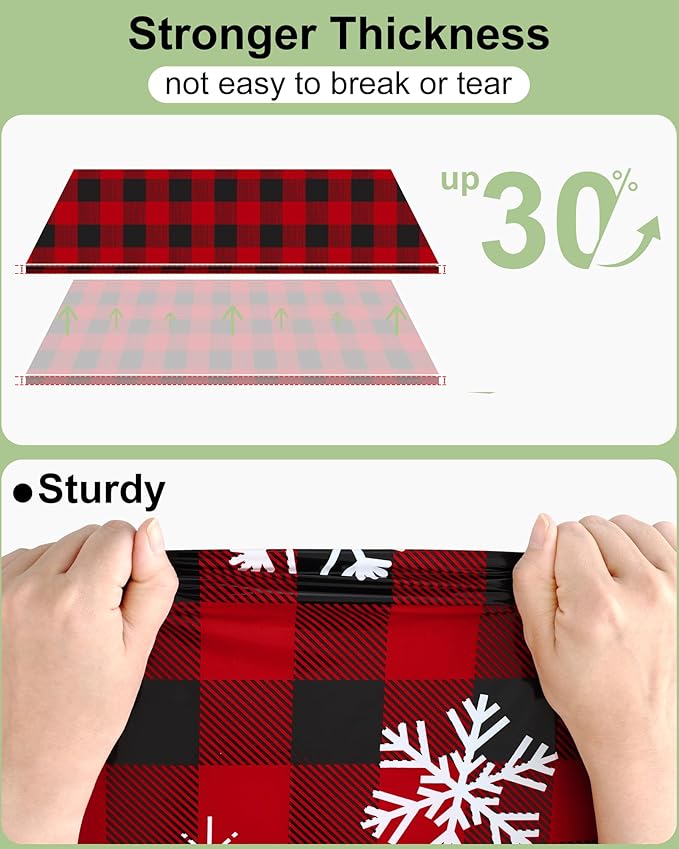 Smiry 8 Packs Buffalo Disposable Table Cloth, 54 x 108 Inch Waterproof Plastic Tablecloth, Rectangle Snowflake Red Checkered Table Covers for Picnic, Christmas, Birthday, Party