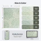 WITSHOCK 12x15 Washable Rug for Living Room,Modern Floral Distress Print Pattern Area Rugs,Stain Resistant with Non Slip Backing Carpet for Dining Room,Bedroom & Home Decor,Green/Light Green