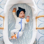 GRSSDER Stretchy Ultra Soft Fitted Bassinet Sheets 3 Pack, Universal Fit for Baby Cradle Moses Basket Oval Rectangle Mattress Safe and Snug, Space Print